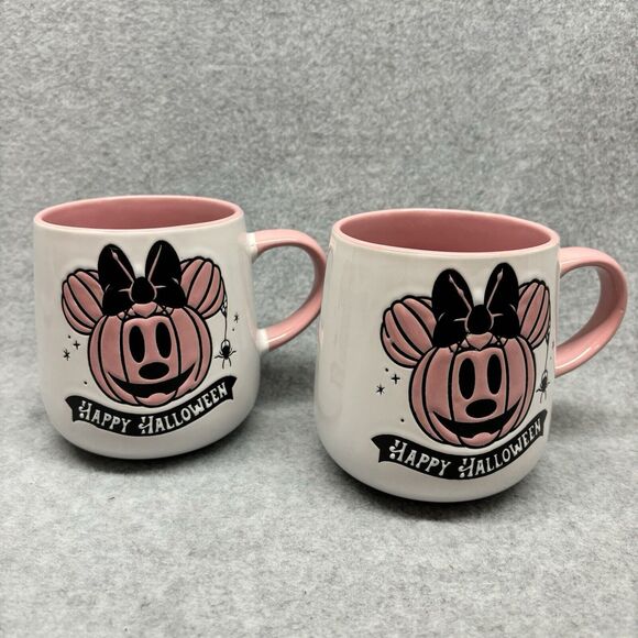 Disney Other - 2024 PINK Disney Minnie Mouse White & Pink Pumpkin Happy Halloween Mug NEW